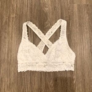 Aerie White Cross Strap Back Bralette